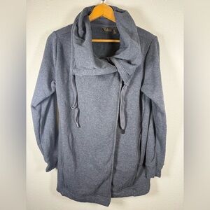 Zella Gray Shawl Style Cardigan Jacket w Pockets Mid Length Warm S sweatshirt